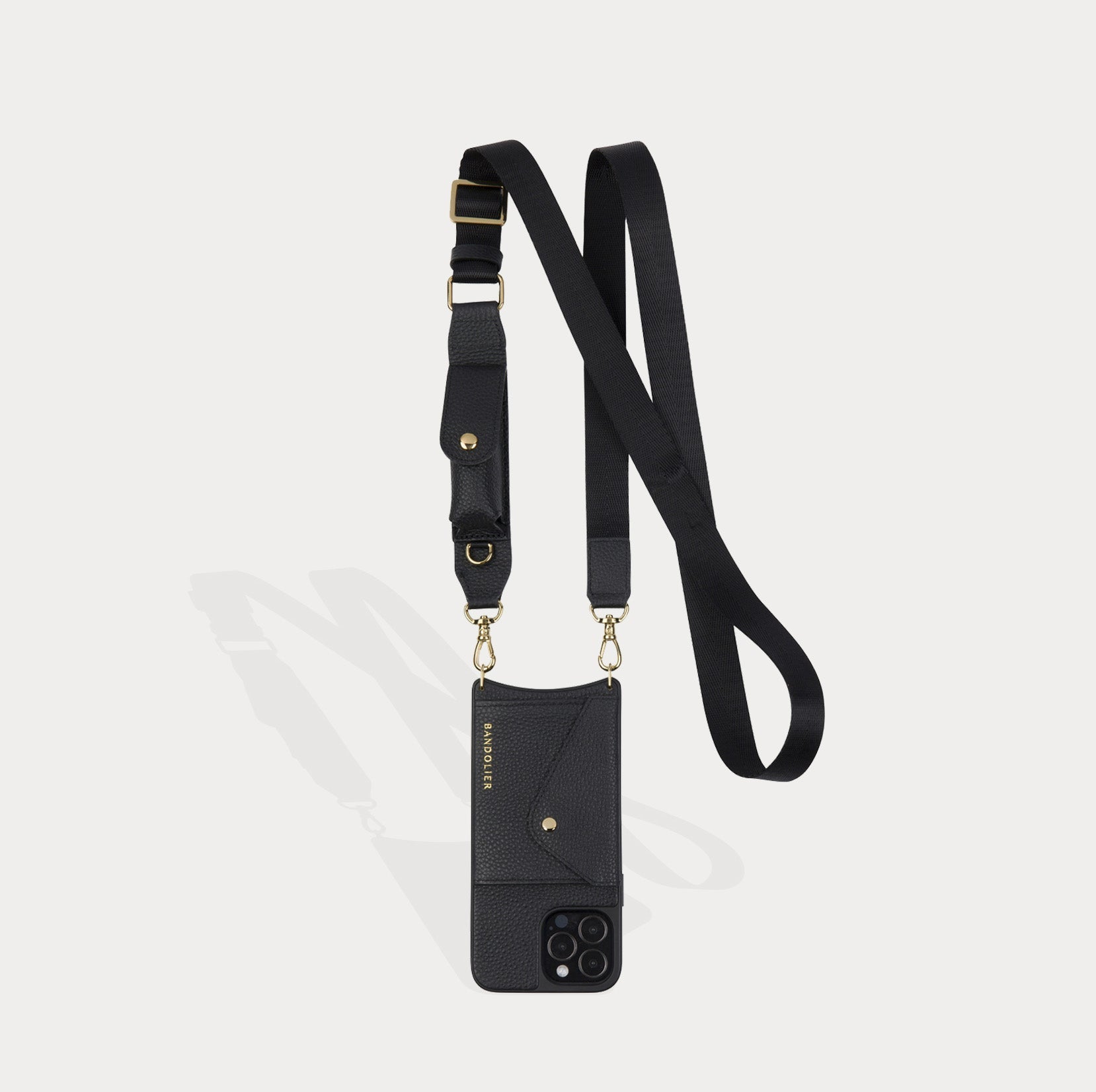 Lana Side-Slot Crossbody - Black/Gold