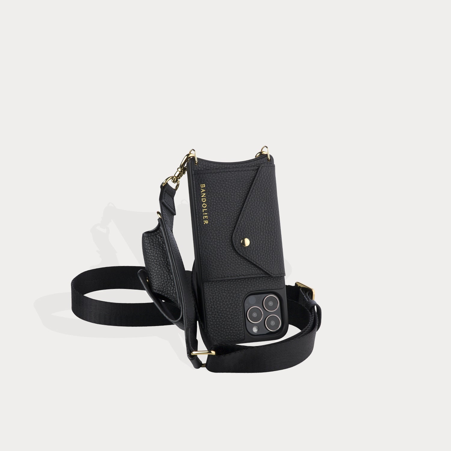 Lana Side-Slot Crossbody - Black/Gold