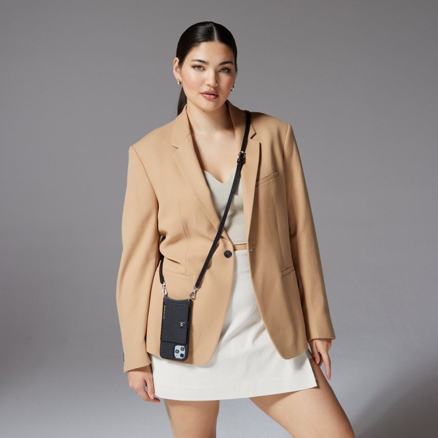 Mila MagSafe Charging Crossbody Bandolier - Black/Silver