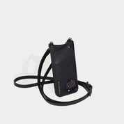 Emma Pebble Leather Crossbody Bandolier - Black/Pewter