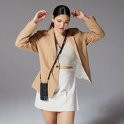 Mila MagSafe Charging Crossbody Bandolier - Black/Silver