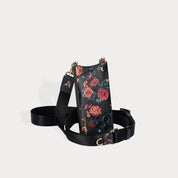 Bobby Floral Crossbody Bandolier - Black Floral/Gold