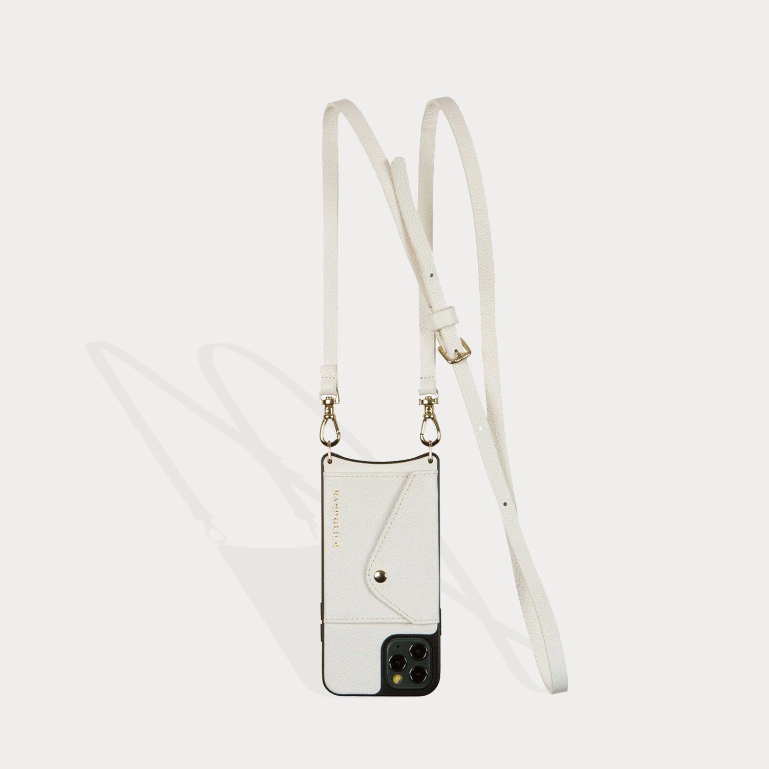 Donna Side Slot Crossbody Bandolier - Ivory/Gold