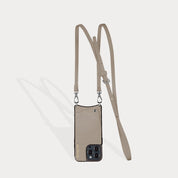 Emma Pebble Leather Crossbody Bandolier - Greige/Silver