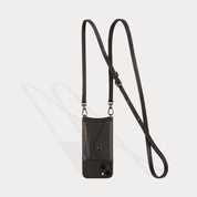 Emma Pebble Leather Crossbody Bandolier - Black/Pewter