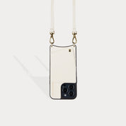 Emma Pebble Leather Crossbody Bandolier - Ivory/Gold