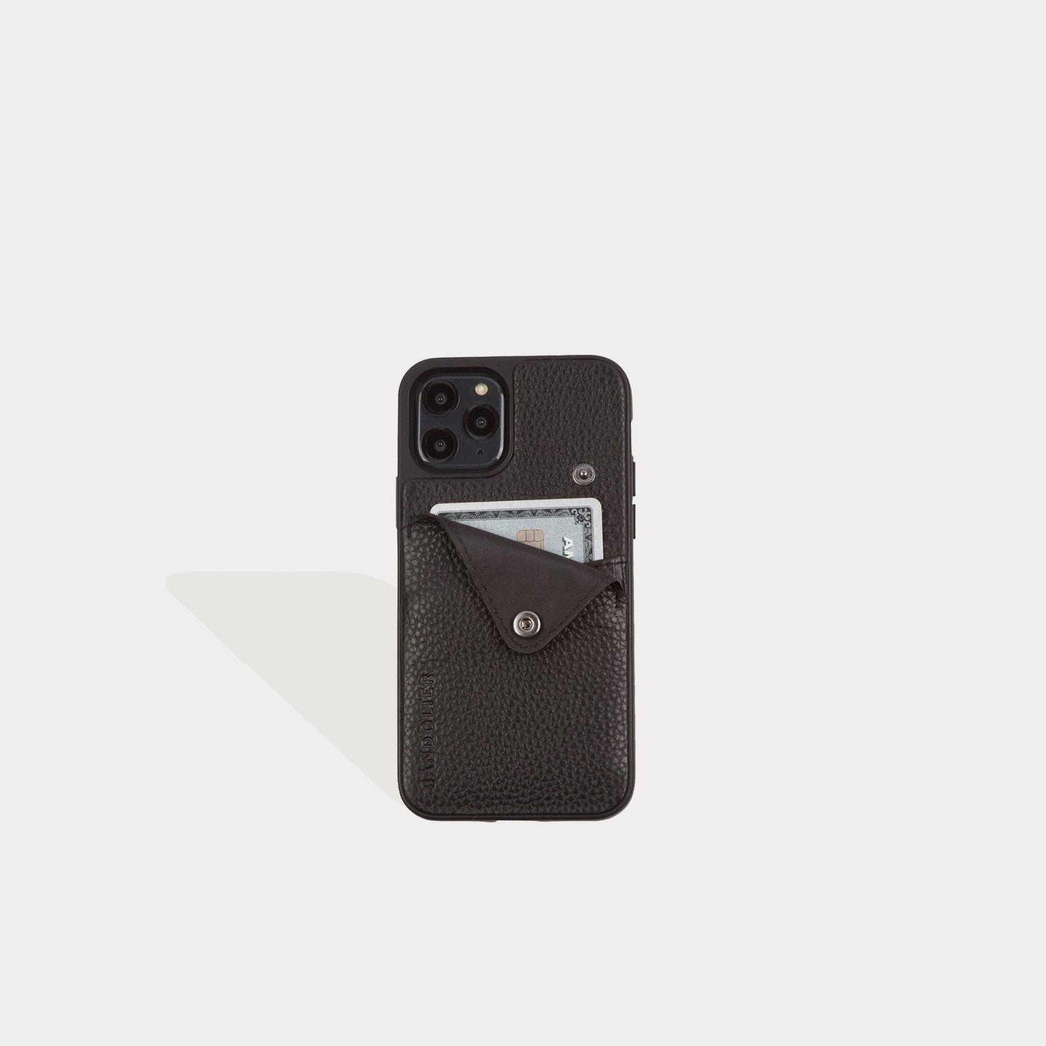 Alex Pebble Leather Wallet Case (no D-rings) - Black/Pewter