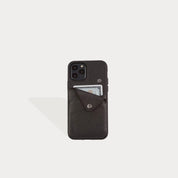Alex Pebble Leather Wallet Case (no D-rings) - Black/Pewter