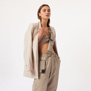Billie Utility Crossbody with Case - Greige/Silver
