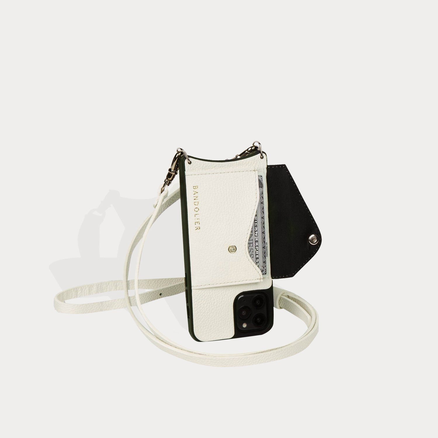 Donna Side Slot Crossbody Bandolier - Ivory/Gold