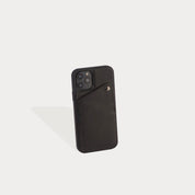 Alex Pebble Leather Wallet Case (no D-rings) - Black/Pewter