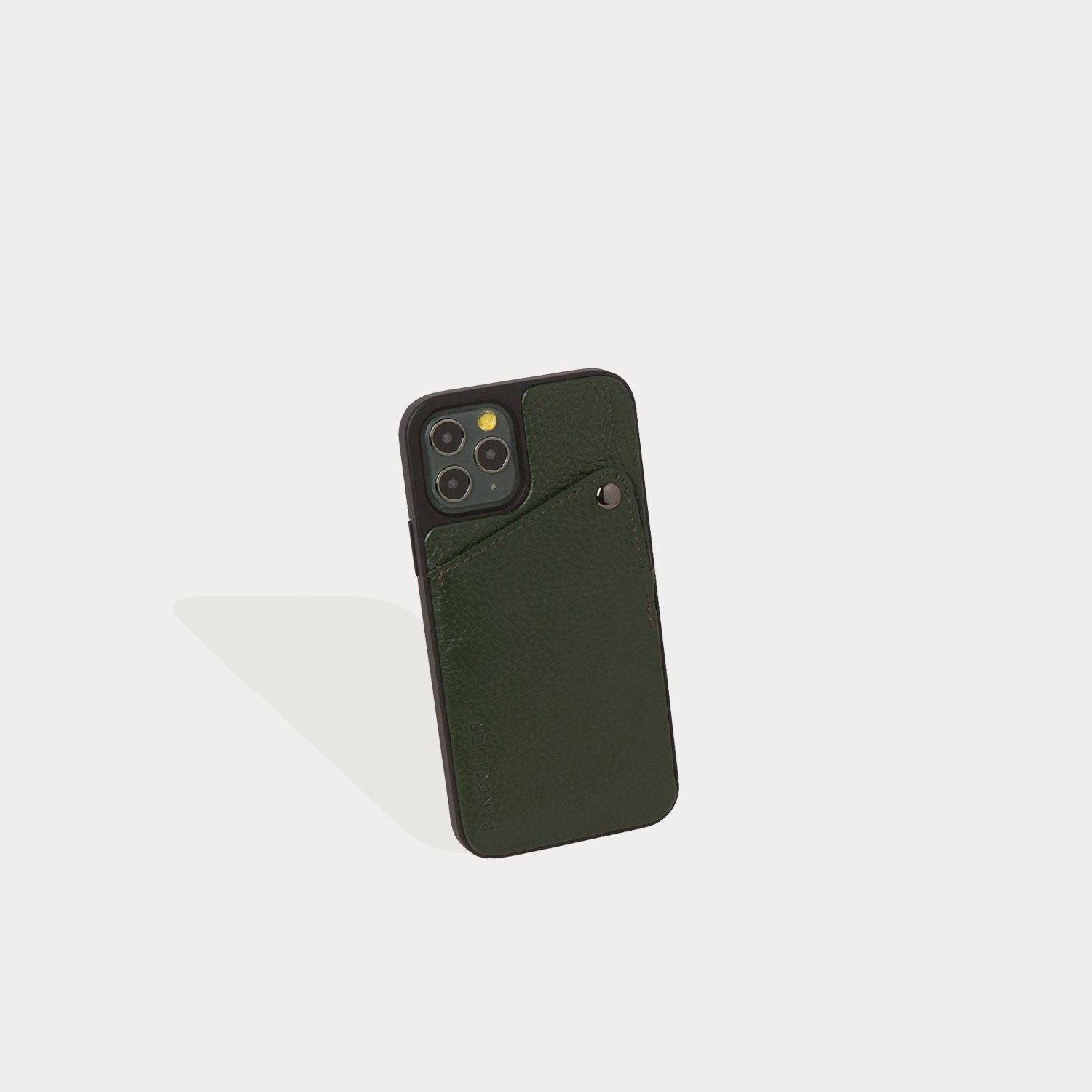 Alex Pebble Leather Wallet Case (no D-rings) - Green/Pewter