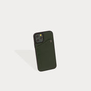 Alex Pebble Leather Wallet Case (no D-rings) - Green/Pewter