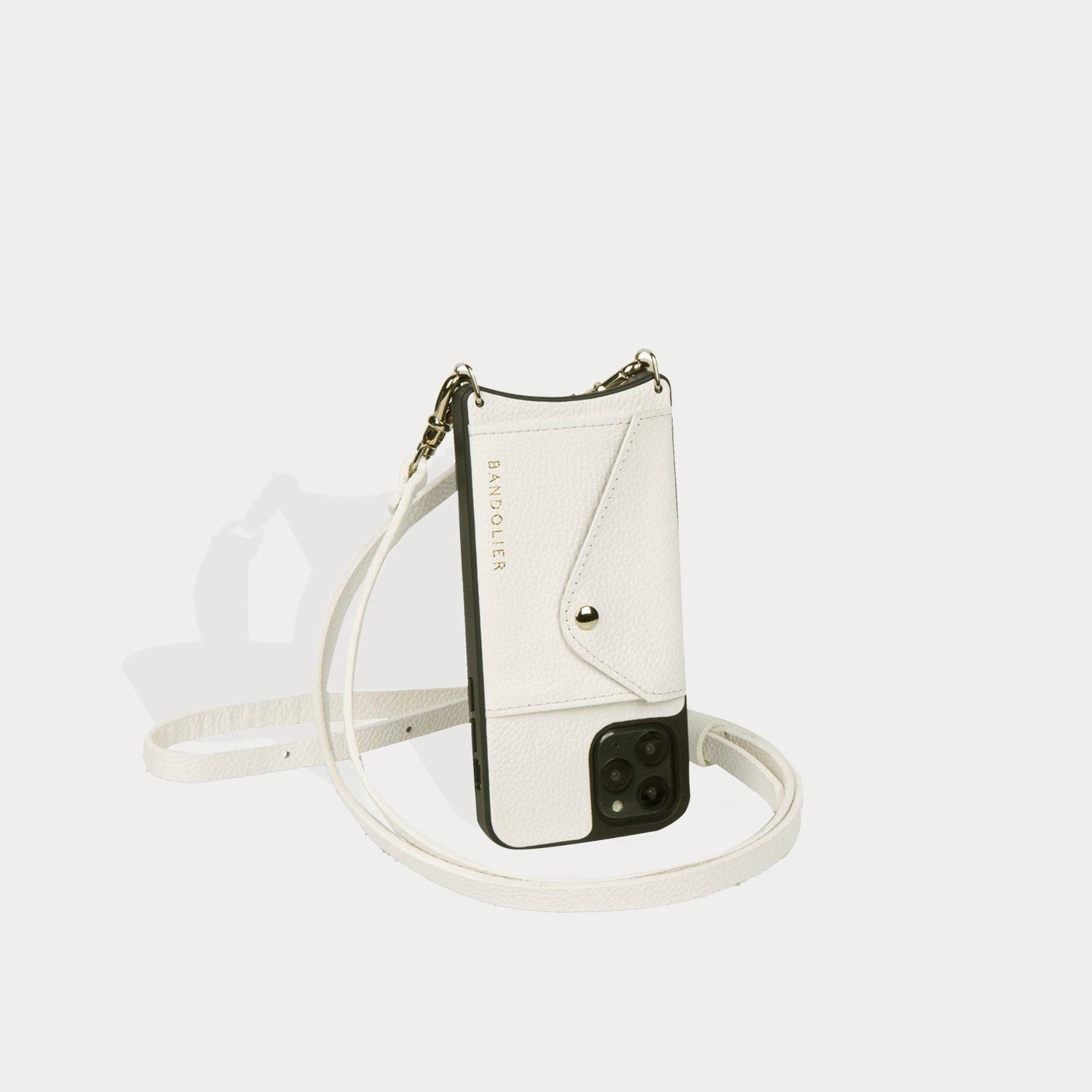 Donna Side Slot Crossbody Bandolier - Ivory/Gold