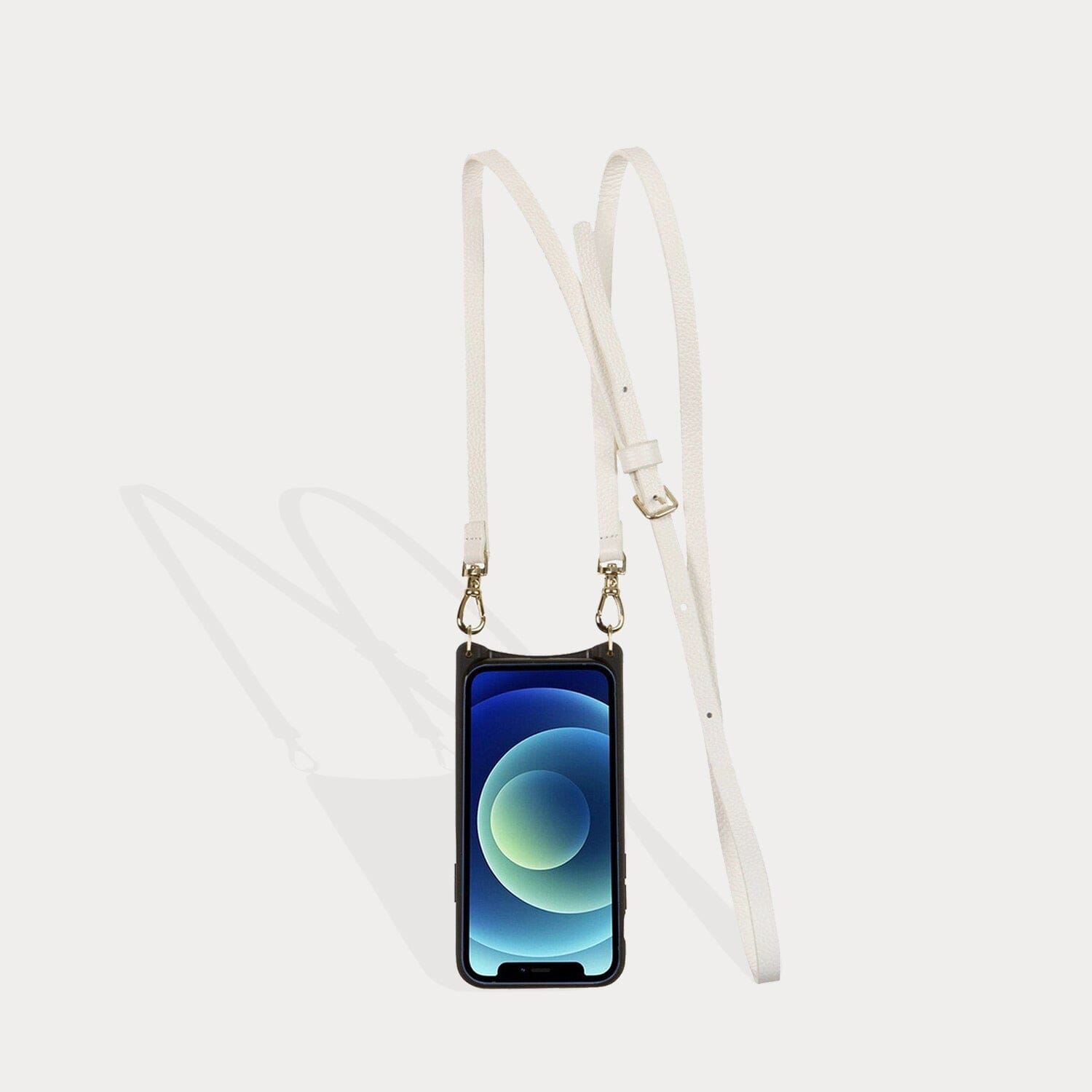 Emma Pebble Leather Crossbody Bandolier - Ivory/Gold