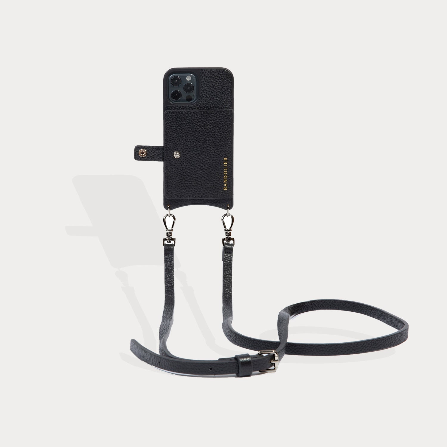 Mila MagSafe Charging Crossbody Bandolier - Black/Silver
