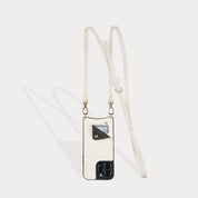 Emma Pebble Leather Crossbody Bandolier - Ivory/Gold