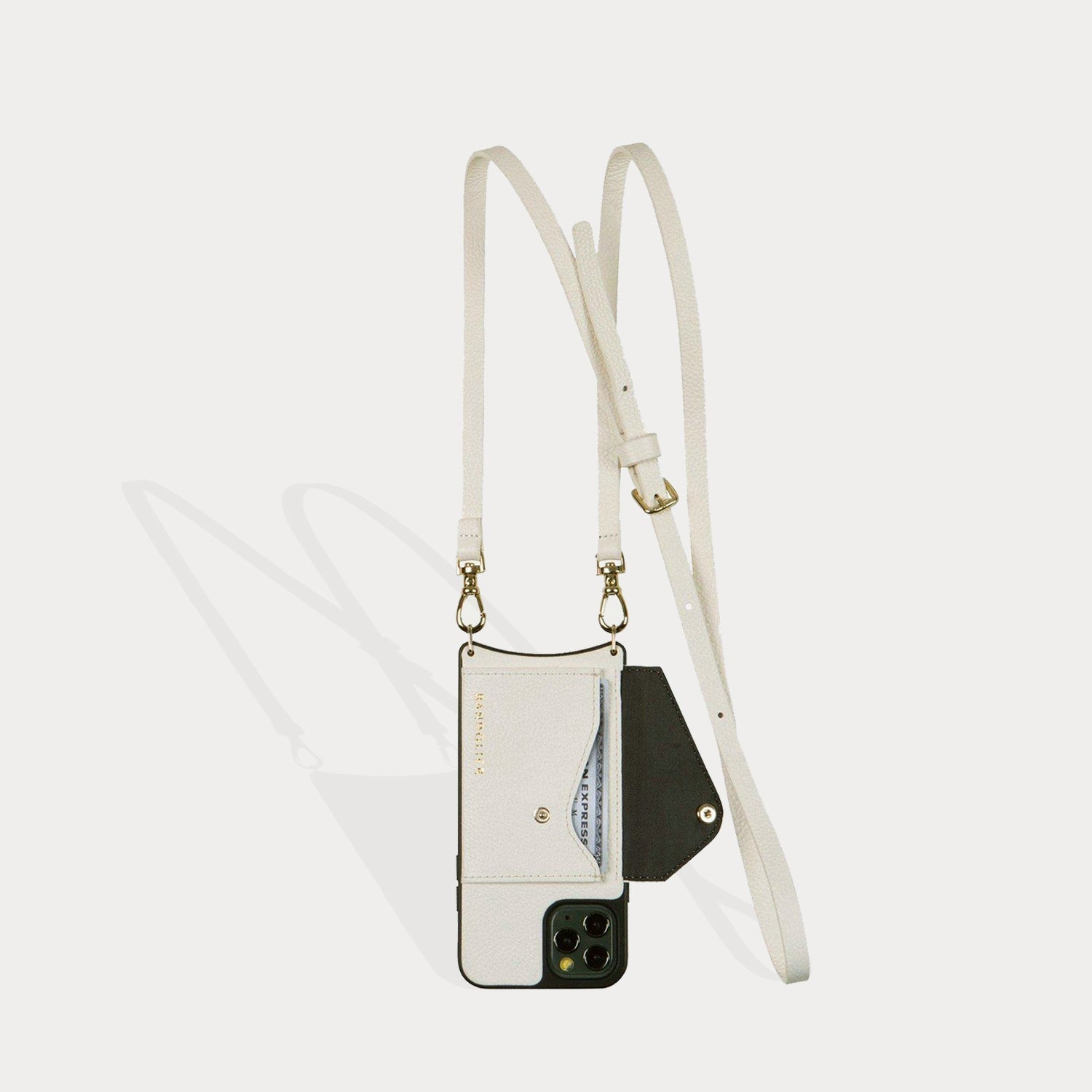 Donna Side Slot Crossbody Bandolier - Ivory/Gold