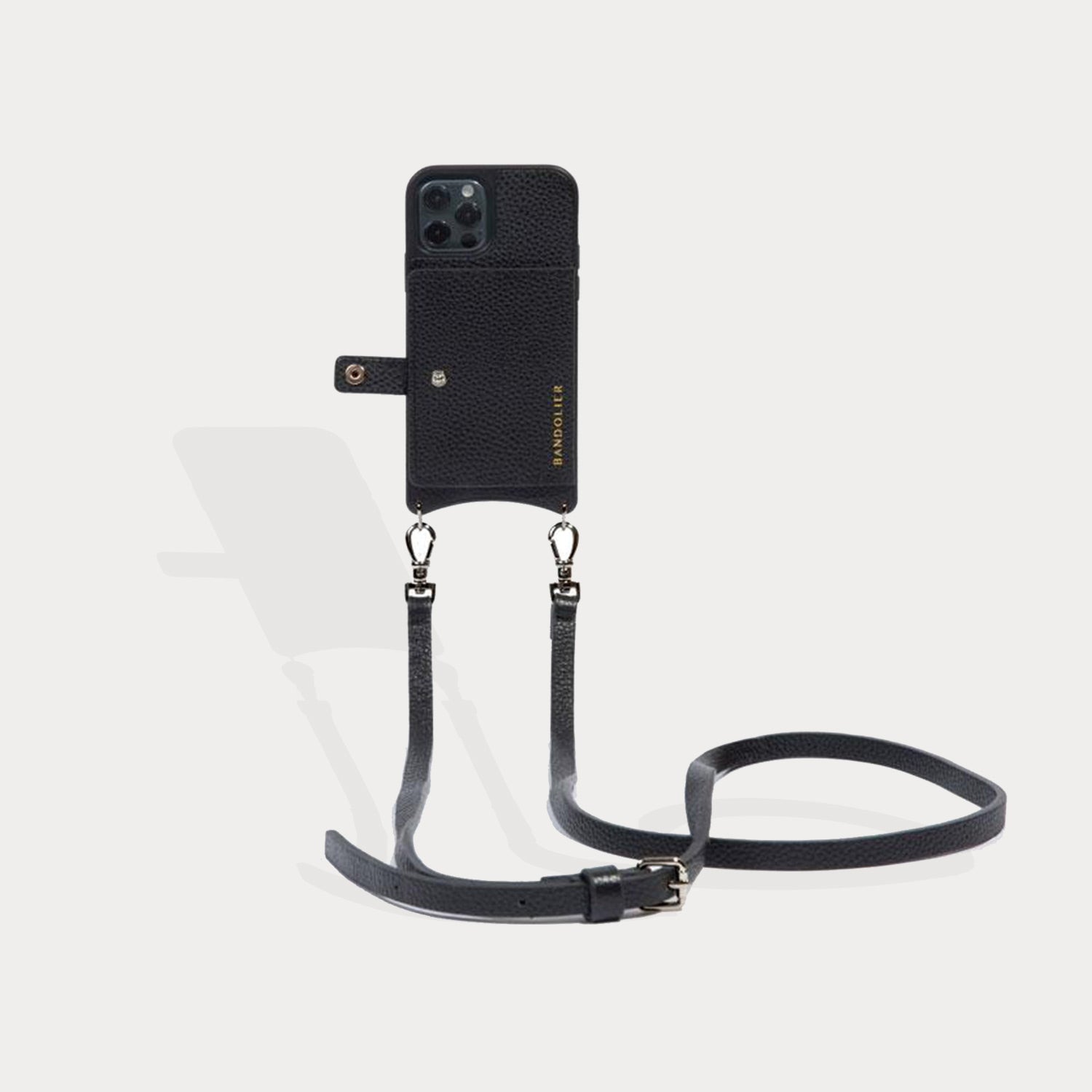 Mila MagSafe Charging Crossbody Bandolier - Black/Pewter