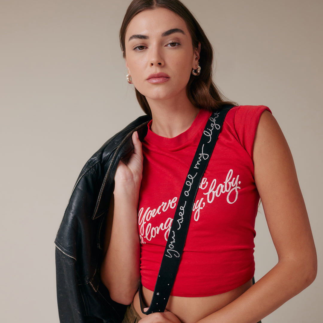 Alanis Rhinestone Strap Only - Black/Gold