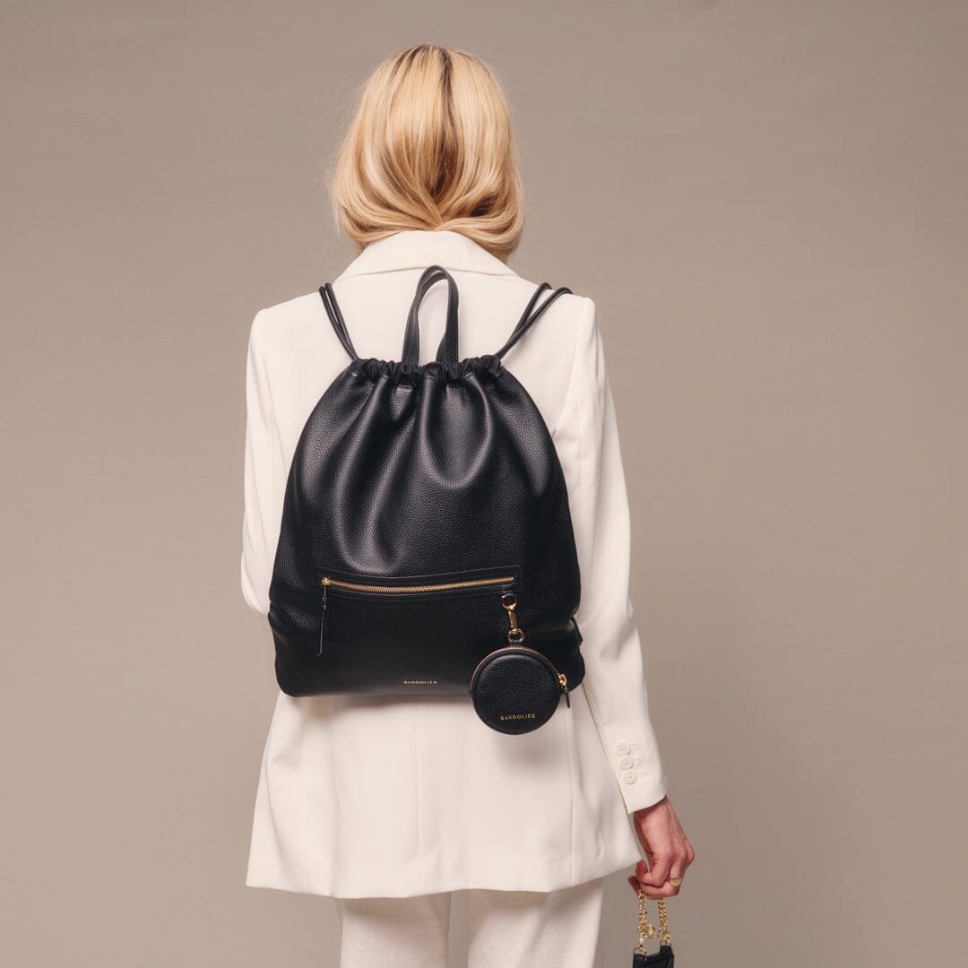 Drawstring Backpack - Black/Gold