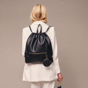 Drawstring Backpack - Black/Gold