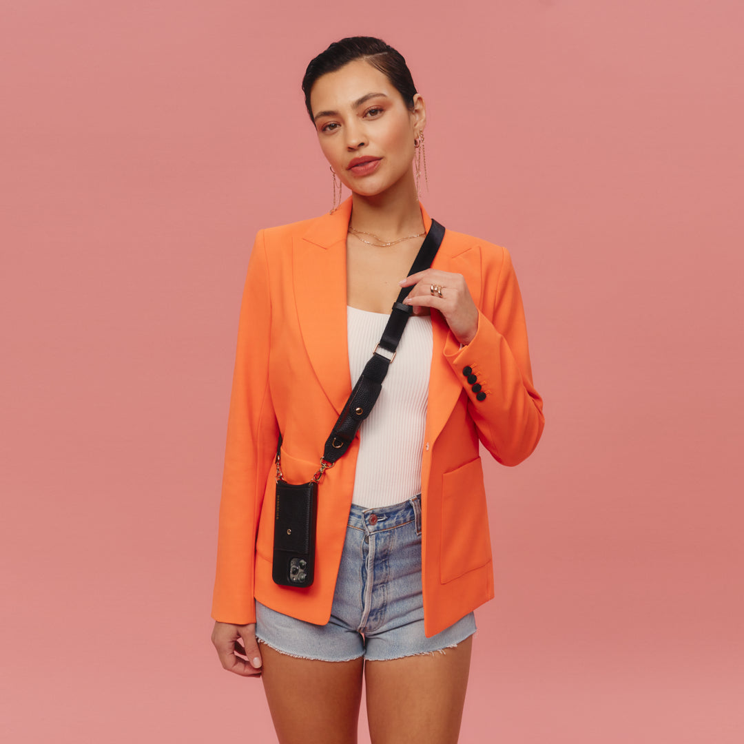 Lana Side-Slot Crossbody - Black/Gold