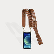 Sadie Side Slot Leather Crossbody Bandolier - Sienna/Gold