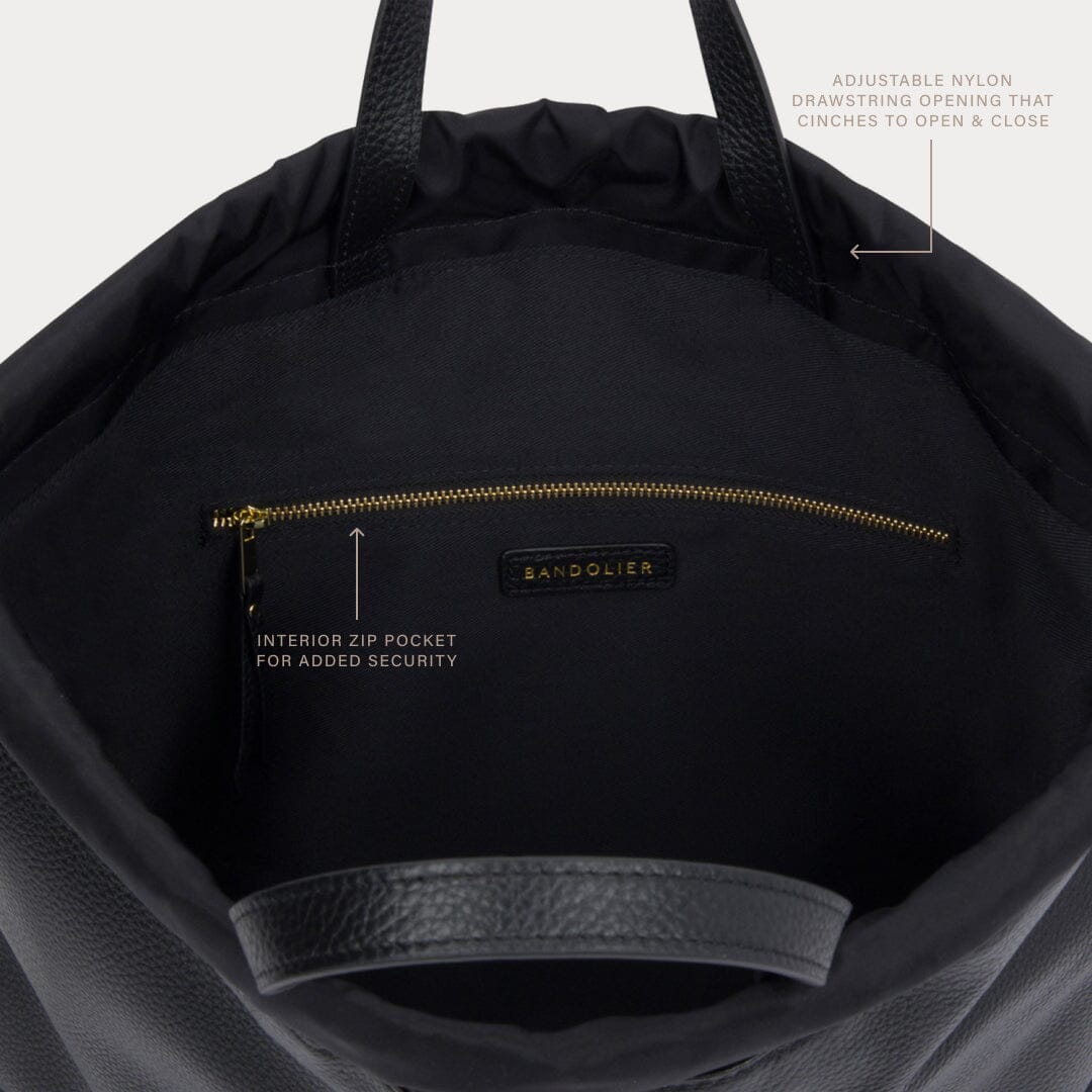 Drawstring Backpack - Black/Gold