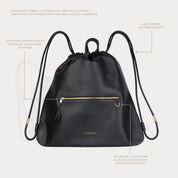 Drawstring Backpack - Black/Gold
