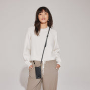 Emma Pebble Leather Crossbody Bandolier - Black/Gold