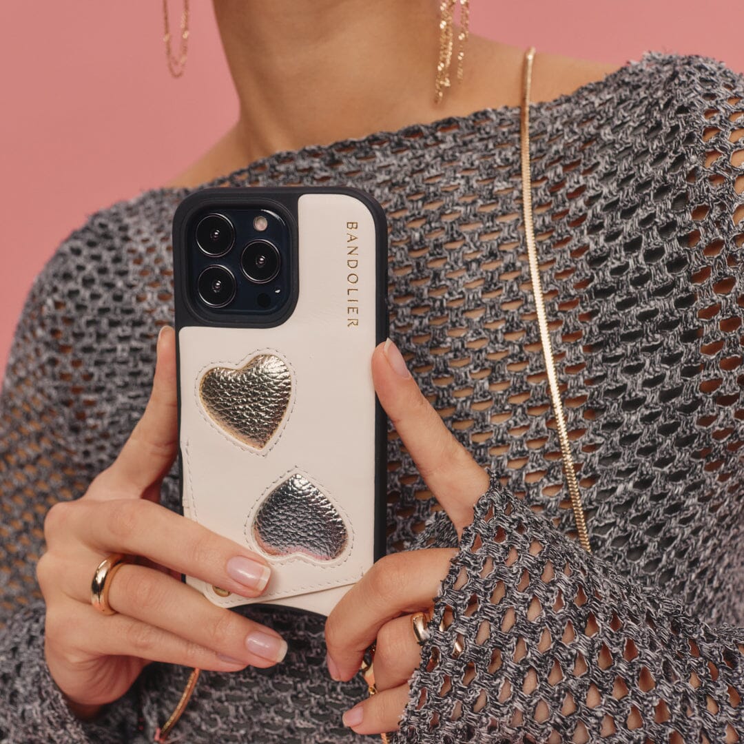 Gia Crossbody Bandolier - Heart Ivory/Gold