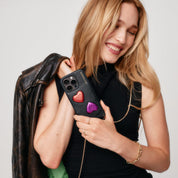 Gia Crossbody Bandolier - Black Heart/Gold