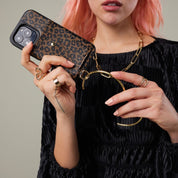 Gigi O-ring Wristlet - Dark Leopard/Gold