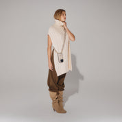 Hailey Side Slot Leather Crossbody Bandolier - Taupe Checker/Gold