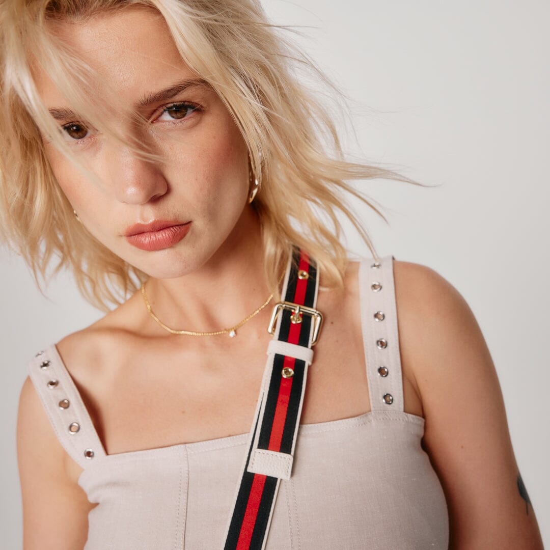Kimberly Adjustable Crossbody Bandolier - Ivory/Gold