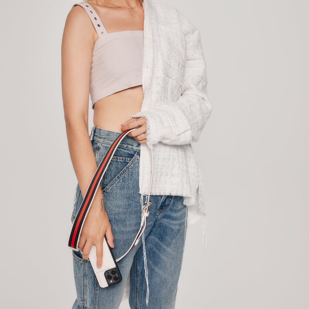 Kimberly Adjustable Crossbody Bandolier - Ivory/Gold
