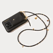 Reign Side Slot Leather Crossbody Bandolier - Black/Gold