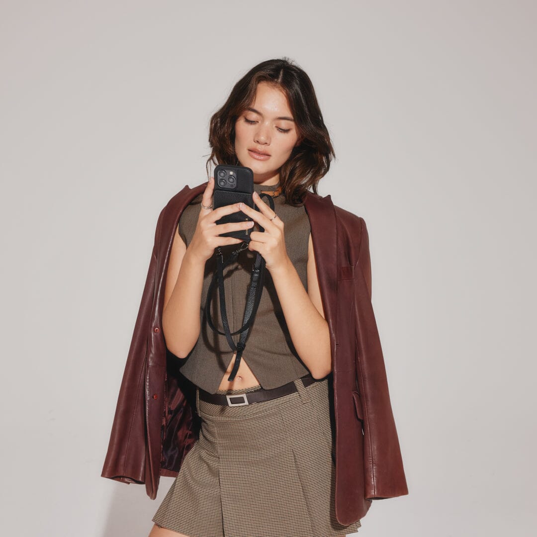 Mila MagSafe Charging Crossbody Bandolier - Black/Pewter