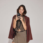 Mila MagSafe Charging Crossbody Bandolier - Black/Pewter