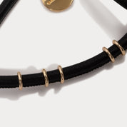 Reign Side Slot Leather Crossbody Bandolier - Black/Gold