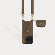 Avery AirPods Clip-On Pouch - Forest Brown/Gold