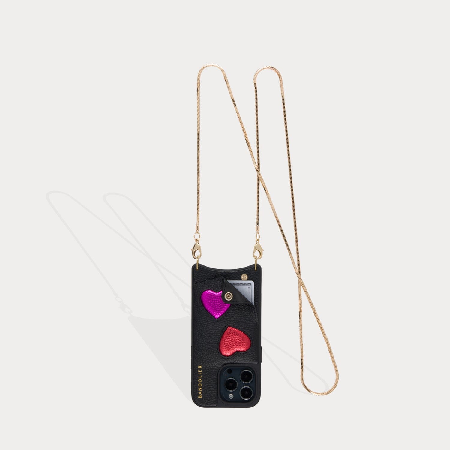 Gia Crossbody Bandolier - Black Heart/Gold