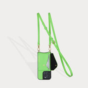 Donna Side Slot Crossbody Bandolier - Neon Green/Gold