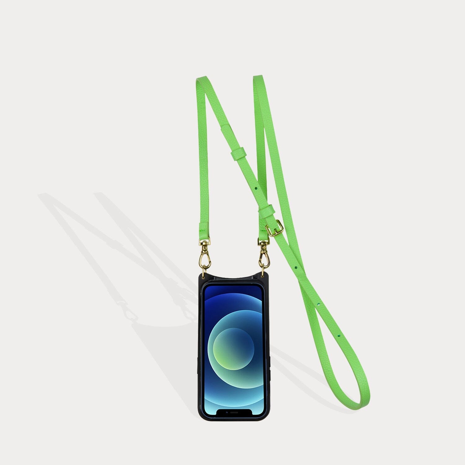 Donna Side Slot Crossbody Bandolier - Neon Green/Gold