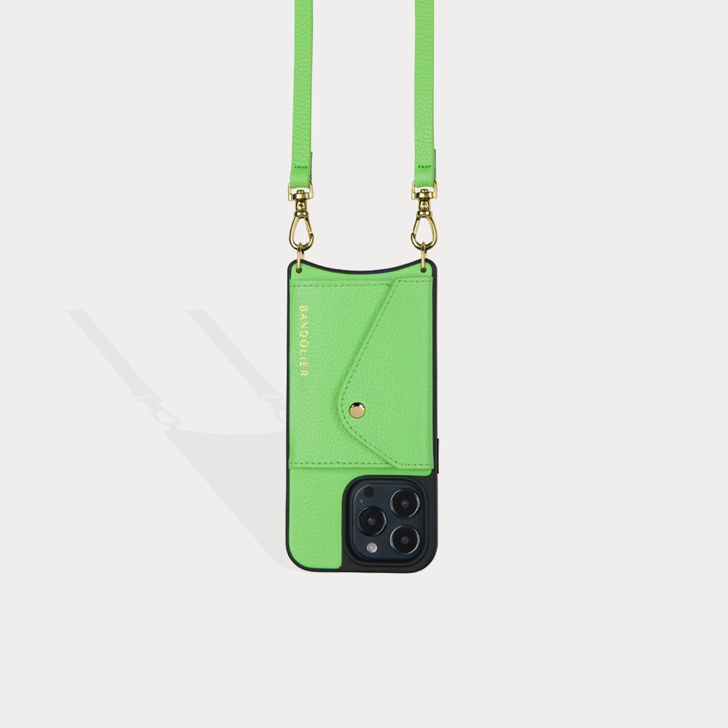 Donna Side Slot Crossbody Bandolier - Neon Green/Gold