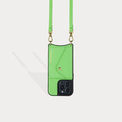 Donna Side Slot Crossbody Bandolier - Neon Green/Gold