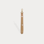 Ava Pebble Leather Wristlet - Tan/Gold