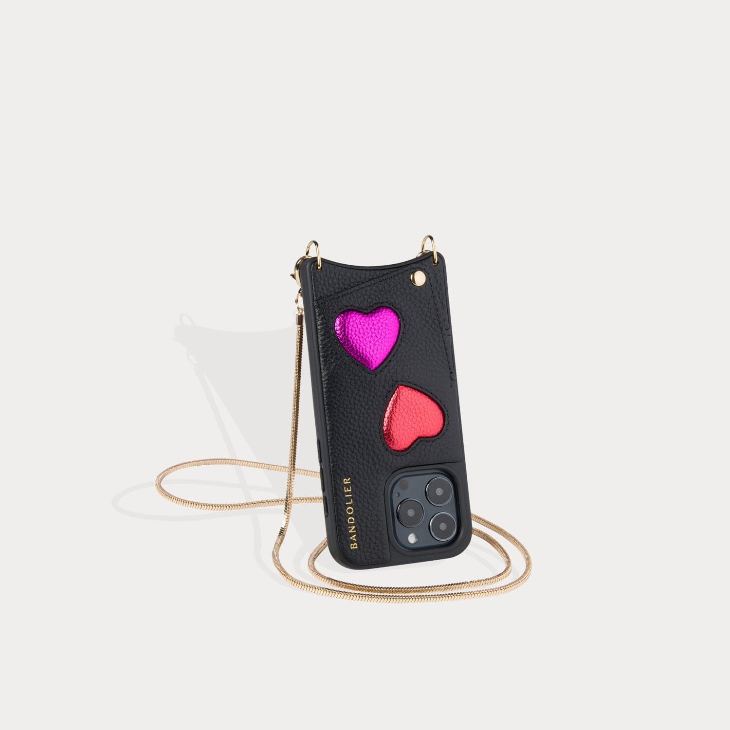 Gia Crossbody Bandolier - Black Heart/Gold