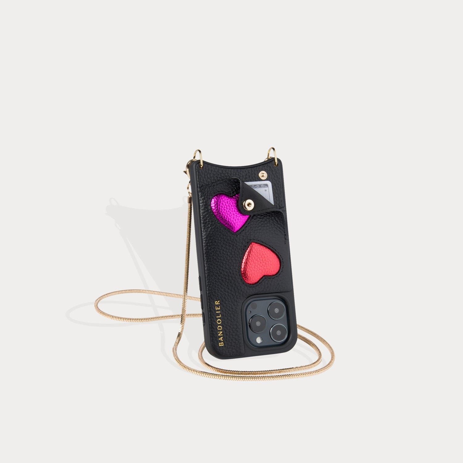 Gia Crossbody Bandolier - Black Heart/Gold